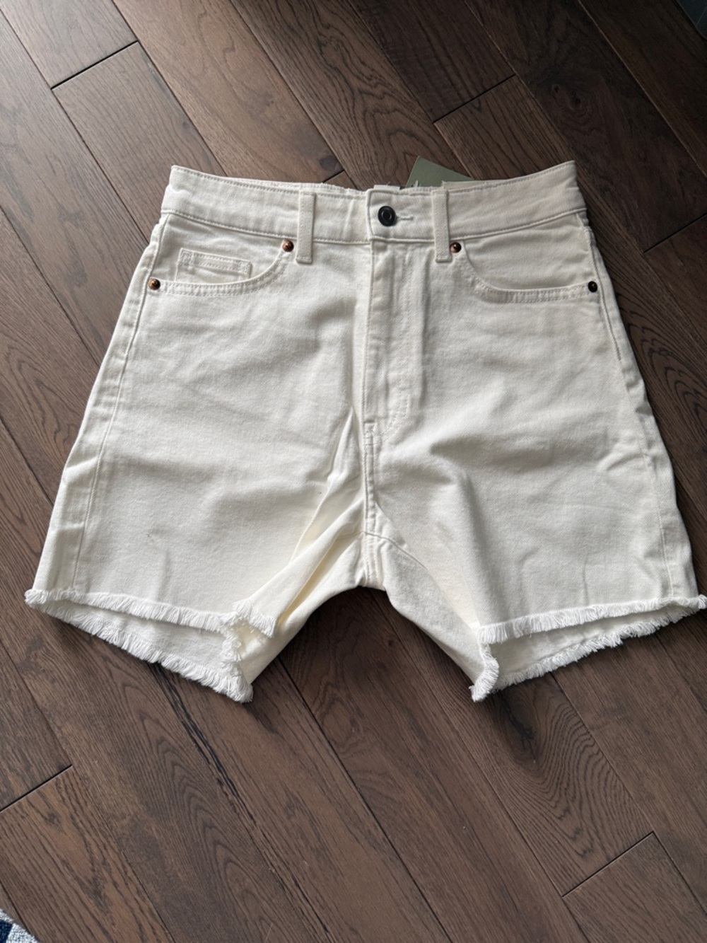 H&M Woman’s Cream Denim Cutoff Shorts